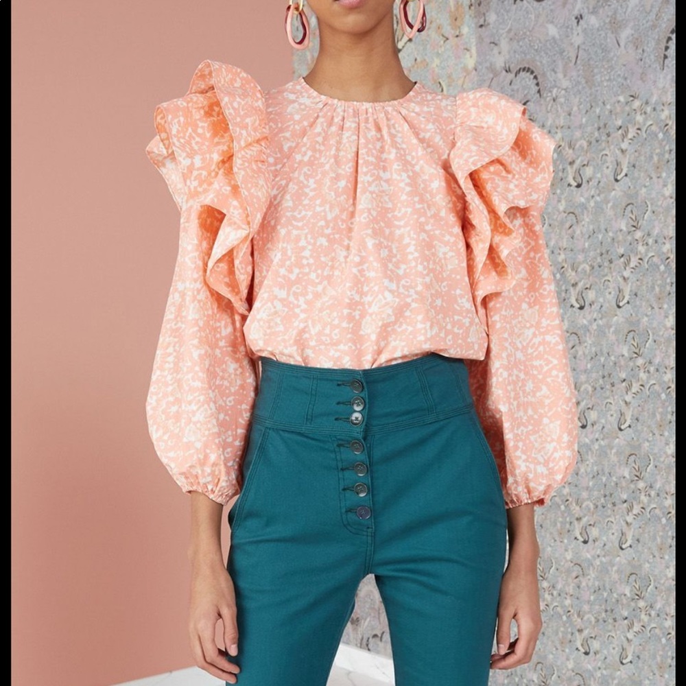 SOLD Ulla Johnson - Cassi Blouse Pink Batik sz 0